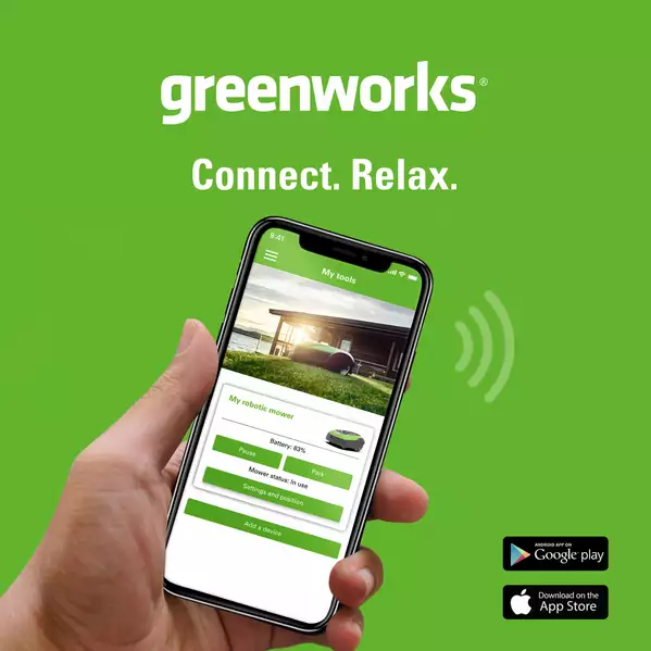 Greenworks Optimow är även Appstyrd